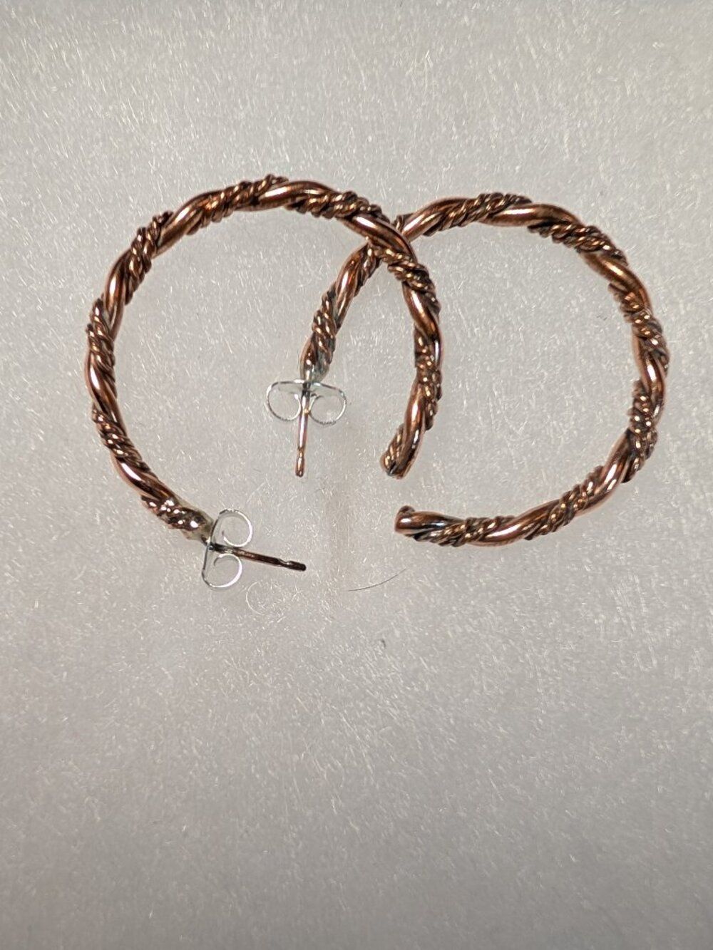 Native Navajo Copper Hoop Earrings by Elaine Tahe